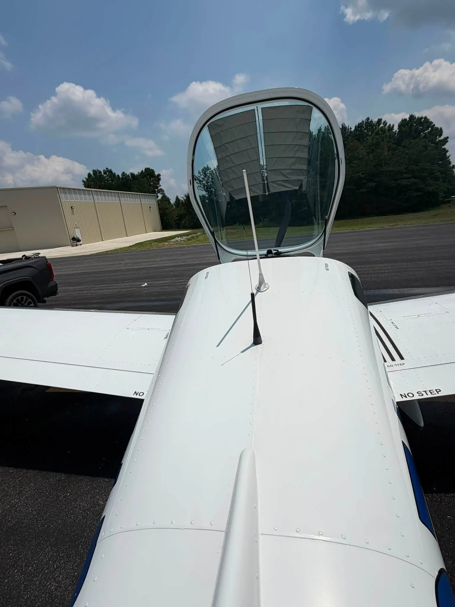 Aircraft canopy and wing detail